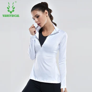 2018 Vansydical Kadın Spor Spor Tayt Yoga Ceket Hızlı Kuru Giysiler Sonbahar Ve Kış Çalışan Spor Giysiler Kollu