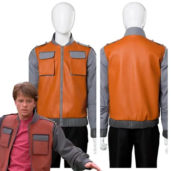 Gelecekteki Marty McFly Cosplay Kostüm Ceket Ceket İçin Geri