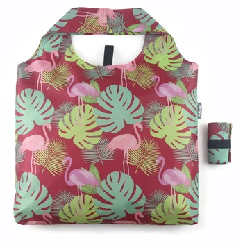 NAVO Çiçek Flamingo Alışveriş Torbaları Yeniden kullanılabilir Çevre Çanta Polyester Katlanabilir alışveriş çantası, Yeniden kullanılabilir Bakkal Çanta Katlama