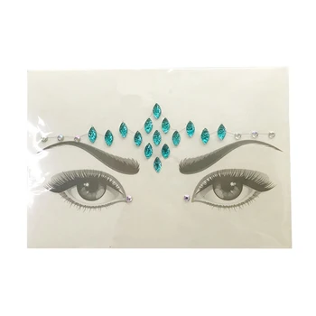Akrilik Reçine Matkap Sopa Bindi Sticker Yüz Bohemya Ve Kabile Tarzı Seçilmiş Ve Göz Mücevherleri Dekor Sticker Alın
