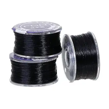 Naylon İplik Takı Kordon Siyah Zanaat DİY Araçları Çanta Ayakkabı Çince Knot Araçları 0.2 mm, 1 Rulo (Yaklaşık 50 Metre/Roll)Giysi