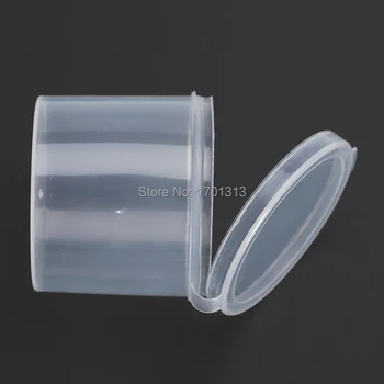 Vidalar takı sikke için 10 adet/çok küçük yuvarlak plastik kutu şeffaf PP plastik konteyner depolama kutusu elektrik telleri kulaklık