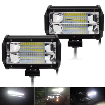 Safego 5 İnç 72W LED Sel Çalışma Işığı 24*3W LED Çipleri Gövde Tekne Traktör Jeep Araba İçin Araba Işık Sis Işık Offroad Sürüş Işık