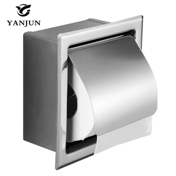 Yanjun-304 Paslanmaz Çelik Tuvalet Kağıdı Tutucusu Banyo Aksesuarları YJ 8850-in/Duvara Gömme