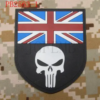Birleşik Krallık Punisher bayrak Askeri taktikler moral 3D PVC yama