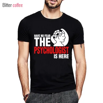 YENİ Erkek yaz T Psikolog Burada Korku Yok-shirt Kısa Kollu Özel T-shirt Erkek Artı Boyutu H-3XL