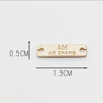 10 adet giysi altın metal 0.5*1.5 cm etiketleri küçük metal giyim etiketleri dikiş için özel etiket el yapımı logo sonsuza kadar kabarık