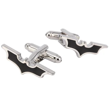 Siyah Batman siyah renk moda yenilik tasarım steelmaterial ücretsiz kargo süper kahramanlar kol düğmeleri