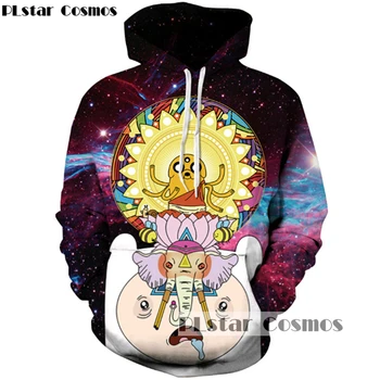 PLstar Cosmos 2017 yeni Moda sevkiyat 3d kapüşonlu sweatshirt rahat Eşofman kapşonlu Macera Zaman baskı Karikatür Bırak