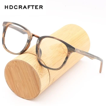 HDCRAFTER Gözlük Çerçeve Gözlük şeffaf Lens Ahşap ile Ahşap Erkek ve Kadın Vintage Gözlük Çerçeveleri