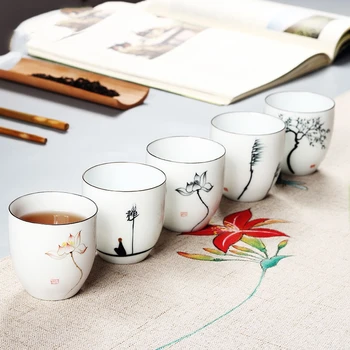 YeFine Marka 6 ADET/Çok Geleneksel Çin Çay Fincan Seramik Gelişmiş Porselen Çay Aksesuarları çay bardağı Drinkware Set