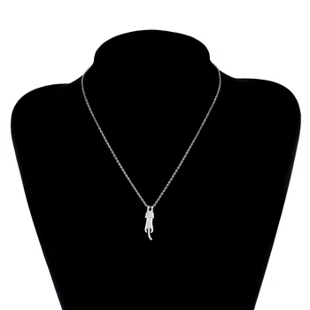925 gümüş moda küçük sevimli kedi bayanlar'pendant kısa kadın zincir kolye takı doğum günü hediyesi Sıcak Satış linki