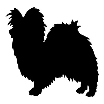 16*9.5 CM Papillon Köpek Vinil Çıkartma Siluet Yansıtıcı Araba Çıkartmaları Araba Şekillendirme Aksesuarları Siyah/Gümüş S1-0368