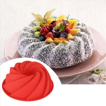 Pasta Dekor Kalıp İçin WALFOS silikon kek kalıbı tava 24.5*8.9 cm Büyük Girdap Şekli Silikon Kek Kalıbı Tereyağı Mutfak Pişirme Araçları