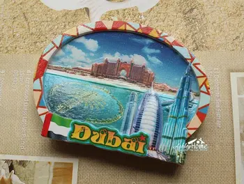 Dubai, Birleşik Arap Emirlikleri BAE Turizm Seyahat Hatıralık Reçine Buzdolabı Mıknatısı El Sanatları HEDİYELİK FİKİR