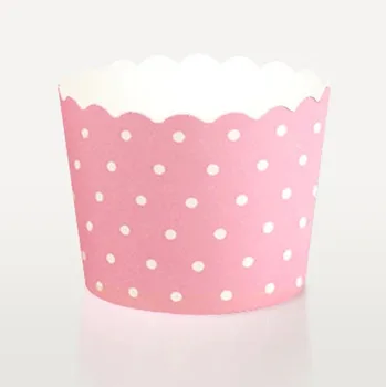Ücretsiz kargo pembe beyaz puantiyeli cupcake durumunda, nokta muffin kağıt kek bardak teneke gömlekleri, ucuz kek kutuları tutucu malzemeleri