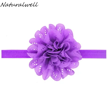 Naturalwell Küçük Kızı Şifon Çiçek kafa Bandı Aksesuarlar yeni Doğan Kızlar Çiçek Yay Kız saç bantları kafa Bandı 10 adet HB134 Şapkalar