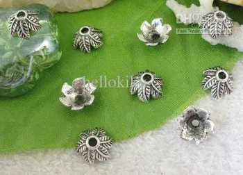 900pcs Tibet Gümüş yaprak boncuk kapaklar A9396