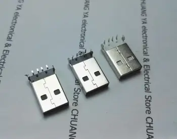 USB.0 erkek fiş Konnektörleri SMD veya 90 derece / iğne beyaz ya da siyah Kavisli
