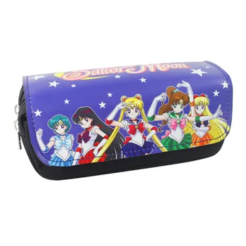 Anime Sailor Moon Kalem çantası Çanta Öğrenciye Kırtasiye Çantası/Kozmetik/Seyahat Makyaj Çantası Mercury/HinoRei/Makoto/Aino ile Basılmış
