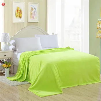 Ev Tekstili Yeşil pazen battaniye pembe gri yumuşak blandets Kanepe/Oda/Uçak/Seyahat/Araba deve yamalı katı yatak örtüsü atmak
