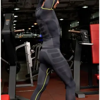 Yeni stil Taban Erkek Erkek Çalıştırmak Pantolon Tayt Deri Spor Katmanlar Atletik Pantolon Çalışan Eğitim Sıkıştırma