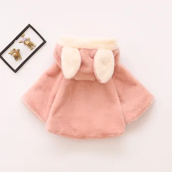 2017 bebek kız sahte kürk kız bebek kışlık kazak pelerin Mont çocuk ceketler elbise kapşonlu