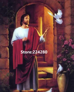 İğne,DMC Çapraz dikiş,14CT Baskısız İsa Güvercin insanlar Hıristiyanlığı Nakış kitleri Çapraz Dikiş, DİY el Yapımı dekor