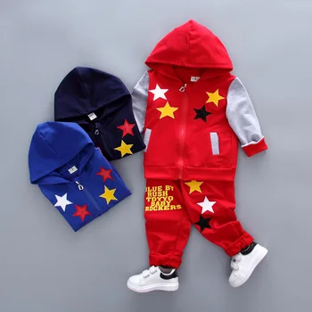 2018 Bahar bebek kıyafetleri bebek giyim Bebek Erkek Hoodie 1 takım Giysiler, Uzun Pantolon 2 adet Üstler-4years çocuklar Giysi spor giysi setleri