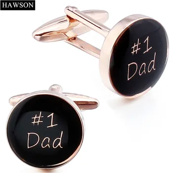 HAWSON Altın Rengi Baba için Gelin kol düğmesi Hediye çıtayı Babası Kravat Kol düğmesi Gül