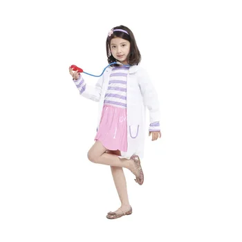 Doktor McStuffins Doktor Kliniği Çocuk Elbise Kız Cosplay Süslü Elbise Karnaval Cadılar Bayramı Kostümü Hediye Kostüm Ceket Vardır
