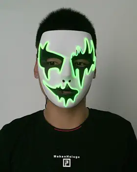 Olay Parti için 2017 Sıcak Satış EL Tel Işık Neon Glwoing Maske Rave Özel Gece floresan Maskesi Malzemeleri