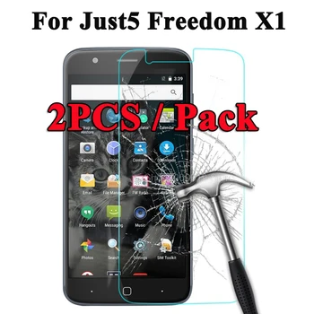 Just5 Özgürlüğü İçin 2 adet Just5 Özgürlük X1 Sertleştirilmiş Cam Koruyucu Film Patlamaya dayanıklı LCD Ekran Koruyucu X1 Kılıf Koruyucu ^