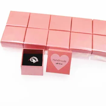 3cm 4*4 lot başına küçük sevimli, renkli takı Yüzük ekran ambalaj Kutuları hediye kutusu aşk kalp etiket dekorasyon 30sets*