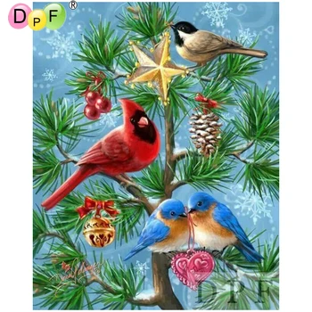 SONRASINDA elmas nakış Dört mutlu kuşlar elmas çapraz dikiş neendlework ev dekorasyonu karo mozaik, el sanatları desen boyama DİY