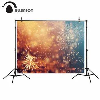 Allenjoy fotoğrafçılık zemin etkisi fotoğraf çekimi fotoğraf stüdyosu için yeni yıl renkli arka plan photobooth havai fişek baskılı
