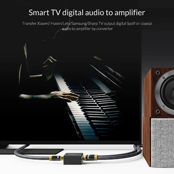 Unnlink RCA Adaptör TV Amplifikatör DVD için Dijital-Analog Ses Dönüştürücü Fiber Optik SPDIF Koaksiyel (AC3) Sinyal Güncelleme