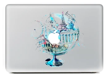 Mac book için macbook Air 13 inç Karikatür dizüstü Deri kabuk için cam Şehir DİY Kişilik Vinil Çıkartma Laptop Sticker
