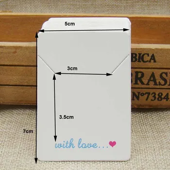 Aşk takı paketleme ekran kartı kolye ekran kartı 100pcs 5*7cm beyaz /kraft el yapımı 100matching oppbag+