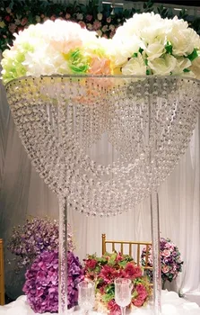 2 adet/lot Ücretsiz gönderi akrilik düğün merkezinde çiçek düğün olayı parti otel için akrilik düğün uzun çiçek standı