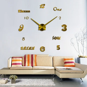 2017 yeni duvar saati kuvars izle reloj modern tasarım büyük dekoratif saatler karşılaştırıldı Avrupa akrilik oturma odası klok çıkartmaları