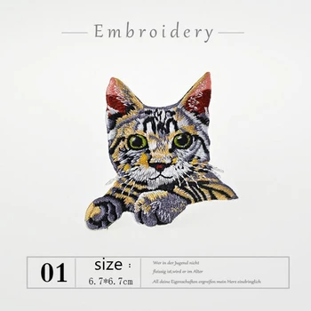 Anime Kedi Yama, Nakış Rozet Aplike Cep Yama Sevimli Ucuz Karikatür Yamaları Giysiler İçin Demir İşlemeli Etiketi