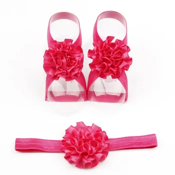 Nishine seç:/Şerit Çiçek Yalınayak Sandalet Ayakkabı Çocuk Aksesuar Seti İle Sevimli Kızlar Çiçek kafa Bandı yeni Doğan fotoğraf Çekimi ayarlayın