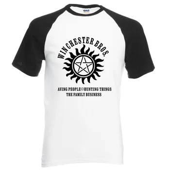 2017 yeni stil yaz t shirt Supernatural Winchester Bros hip hop raglan erkek t-shirt %100 pamuk kısa kollu o-boyun gömlek
