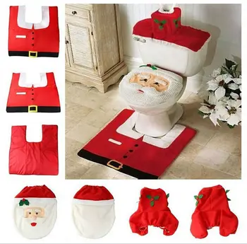 Noel Baba Mutlu Noeller Klozet Kapağı LW0043 Set Navidad Halı Banyo Noel Dekorasyon hediye fabrika fiyat ayarlayın