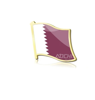 2 adet Altın Katar yaka rozeti brassard Ulusal sembol tahsil amblemi metal sanatı Ulusal bayrak kaplama