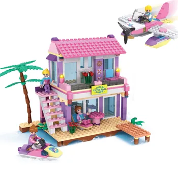 Kızlar Legoe damla nakliye İle gemi Uçak Ev Arkadaşları Uyumlu Çocuklar Çocuklar Hediyeler İçin Blok Oyuncaklar Bina Eğitim