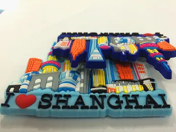 Şangay Buzdolabı Mıknatısları Hatıra Çin Manyetik Çıkartmaları Ev Dekorasyon Silikon 3D Seviyorum