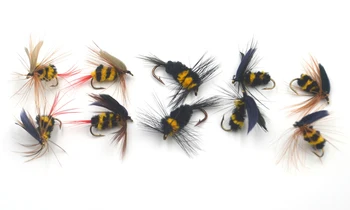 MNFT 30Pcs/Kuru Sinekler Bumblebee 5 farklı Paketi, Balıkçılık Ücretsiz Kutu Ambalaj ile Cezbeder Alabalık Yapay Yem Sinekler Uçuyor