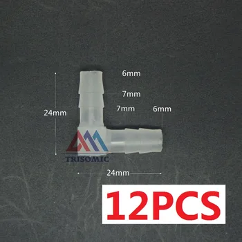 12 Plastik akvaryum Uygun Uçak Akvaryum PP 6 mm Dirsek equant Bağlayıcı Eşit Tüp Joiner Malzeme parçaları